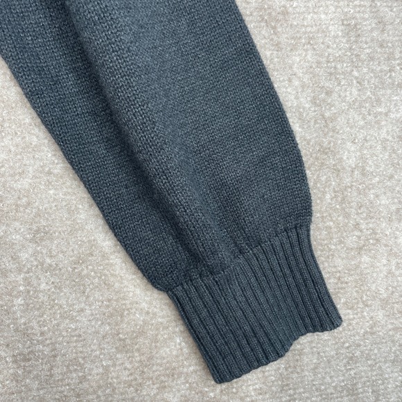 US Polo Assn Mens Quarter Zip Sweater Dark Gray Cable Knit Sherpa Lined XL - Picture 10 of 16